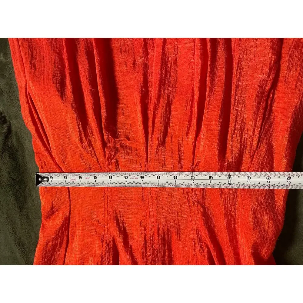 New Direction Petite SZ 6 sleeveless Red /Orange Dress Work Office Sundress